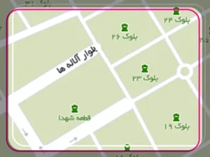 نقشه بلوکهای بهشت رضا مشهد